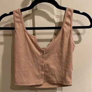 Brown Button Tank